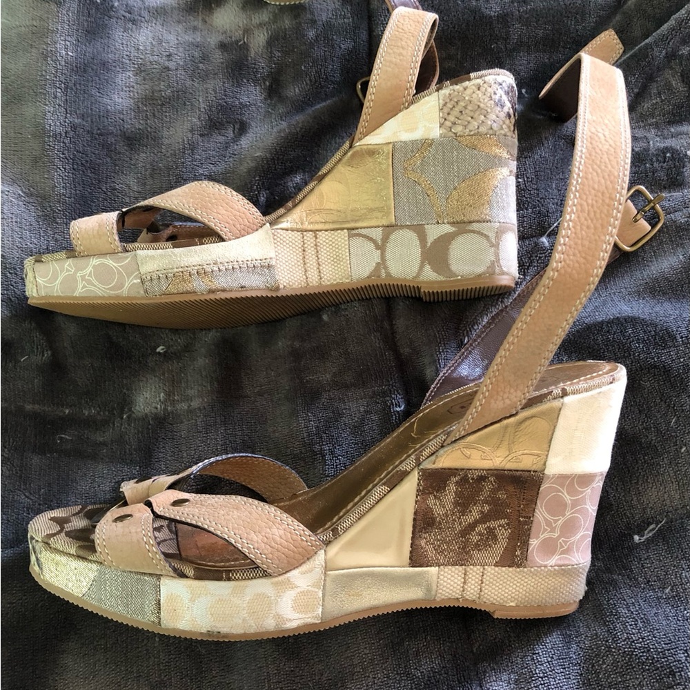 Coach Kalista Patchwork Wedge in Box